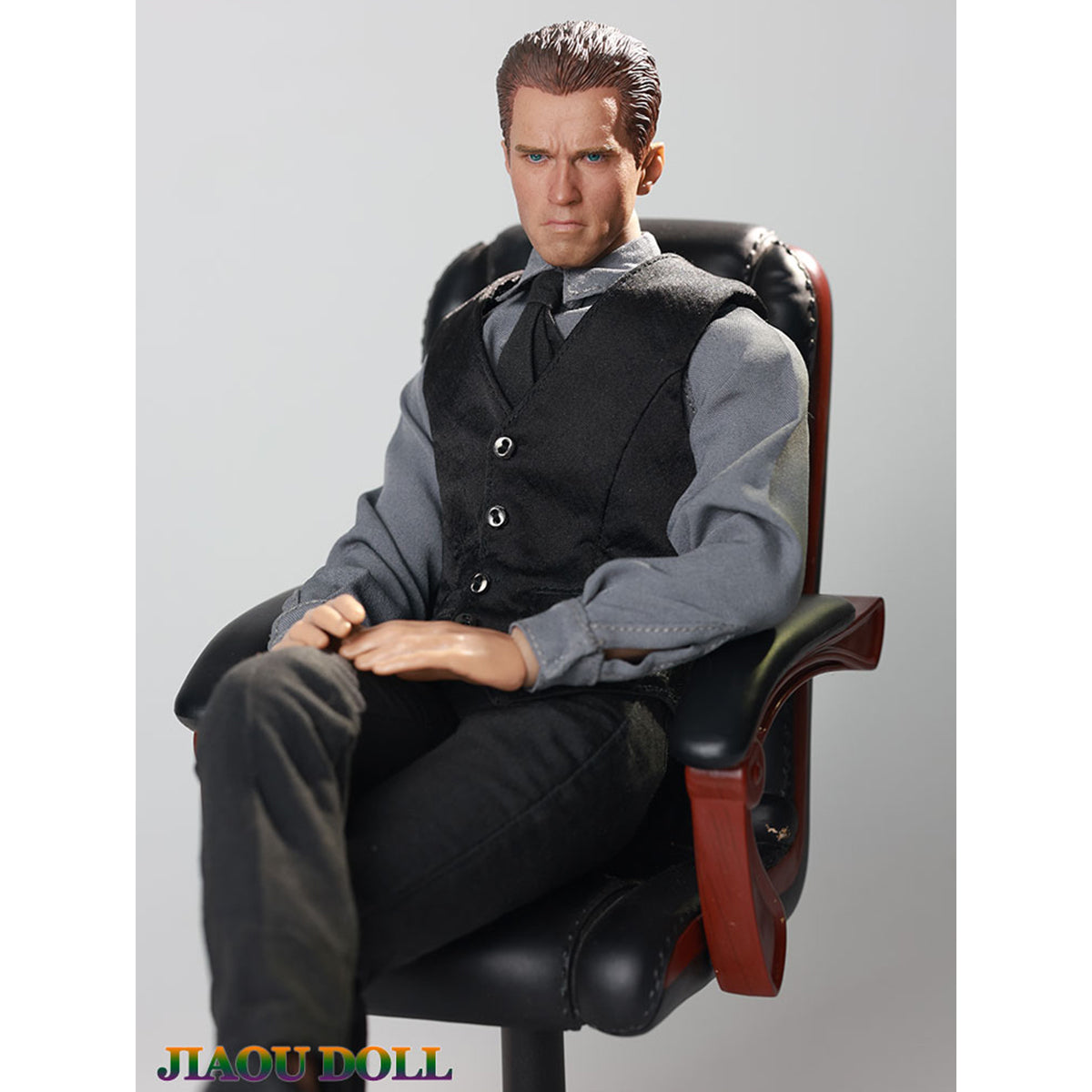 JIAOUDOLL Male Soldier Outfit Suit Jacket + Trousers + Shirt + Vest + Bow Tie Set Doll Clothes Accessory Fit 1/6 Scale 12-inches Action Figure