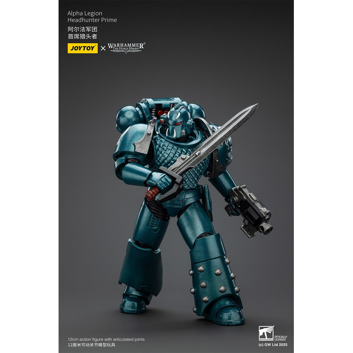 JOYTOY Warhammer The Horus Heresy, Alpha Legion, Headhunter With Banestrike Combi-Bolter And Power Dagger/Headhunter Prime/Exodus 'The One who is Many' With Sniper Rifle And Power Dagger Action Figures