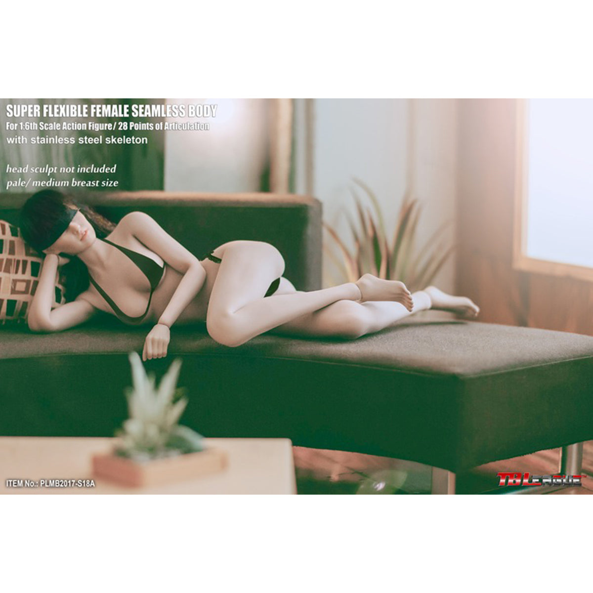 TBLeague Female Seamless Less Muscular Type Medium Bust Headless Detachable Feet 1/6 Scale Action Figure Body