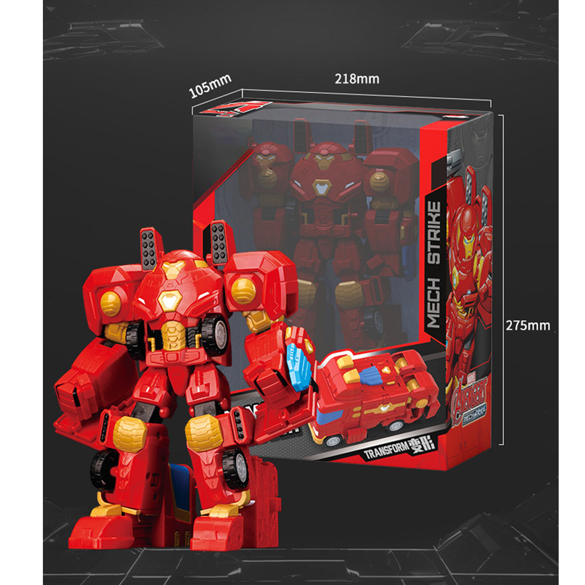 ZD Toys The Avengers Spider-Man/Black Panther/Hulk/Thor/Captain America/Iron Man Transformable Vehicle Car Model