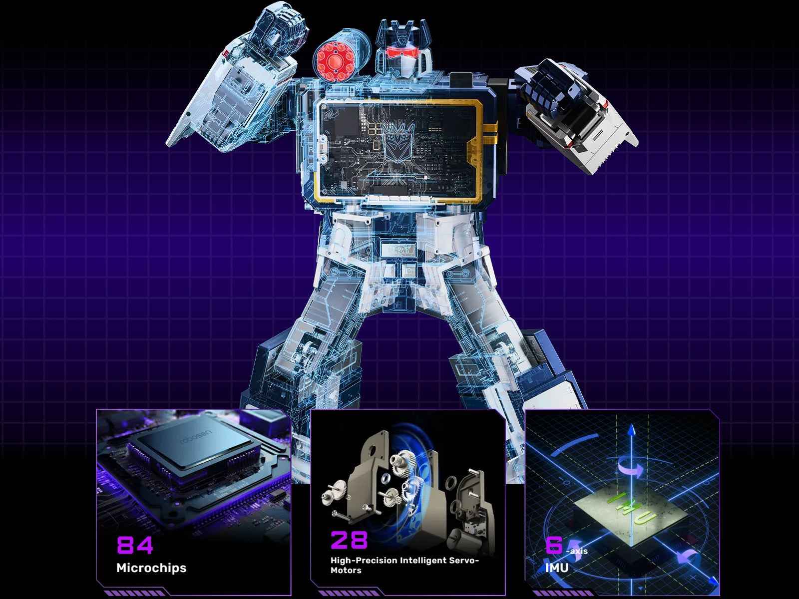 Robosen 36.4cm Flagship Series Transformers G1 Soundwave SBG1 English Version Action Figures Model