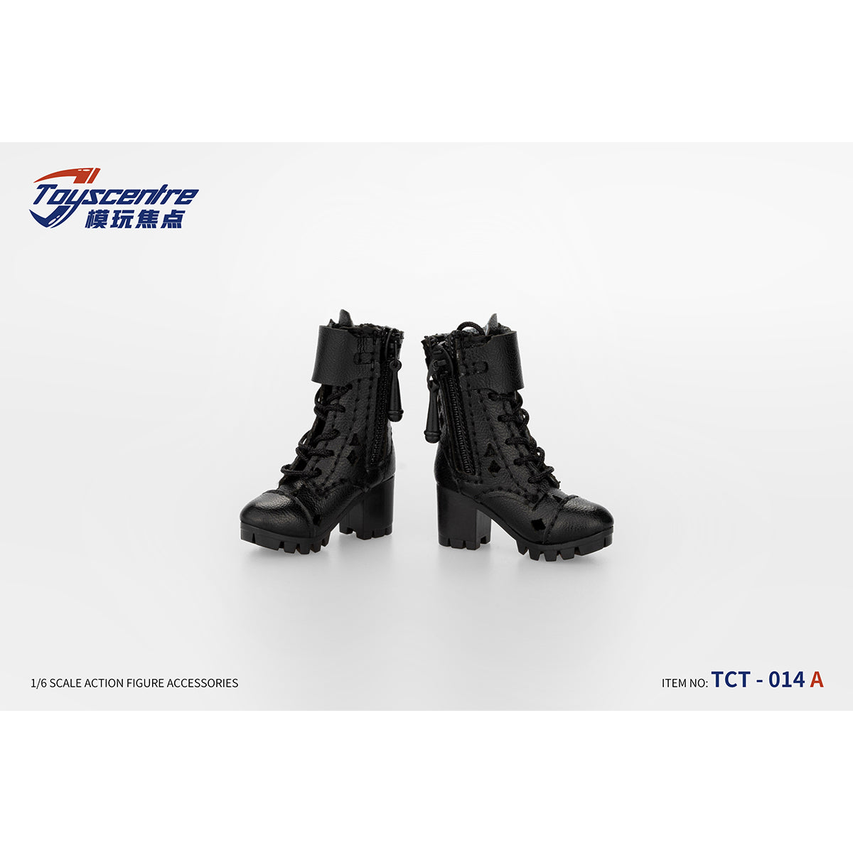 Toyscentre, Female Black Boots Shoes, Doll Accessory for 12-inches Action Figurine