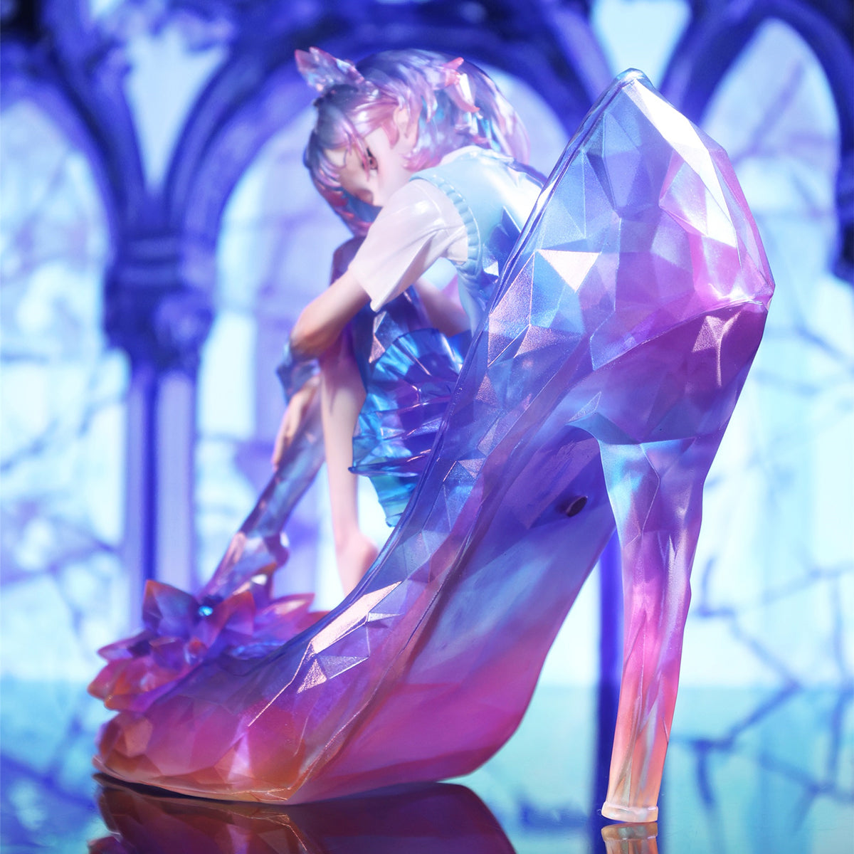 WeArtDoing Sleeping Beauty-Glass Slipper Fairies-Purple Art Statue