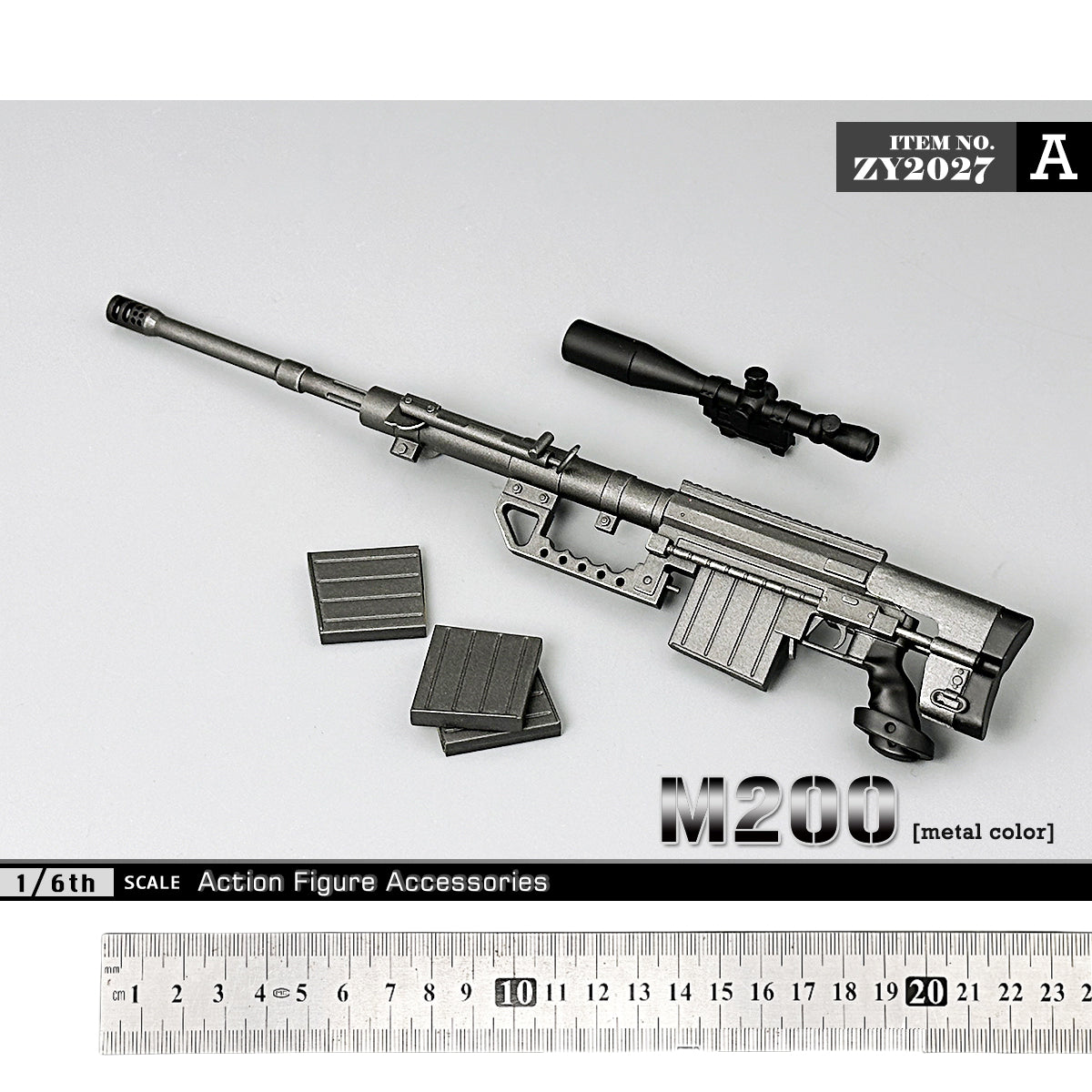 ZYTOYS, Sniper Rifle M200 Weapon Model, Doll Accessory for 12-inches Action Figurine