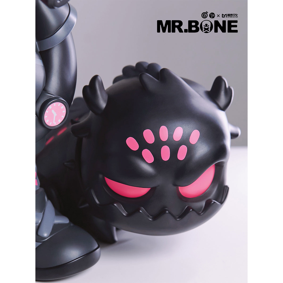 MR.BONE Dirty Silk Dragon Black and Red Enamel Edition Art Figurine