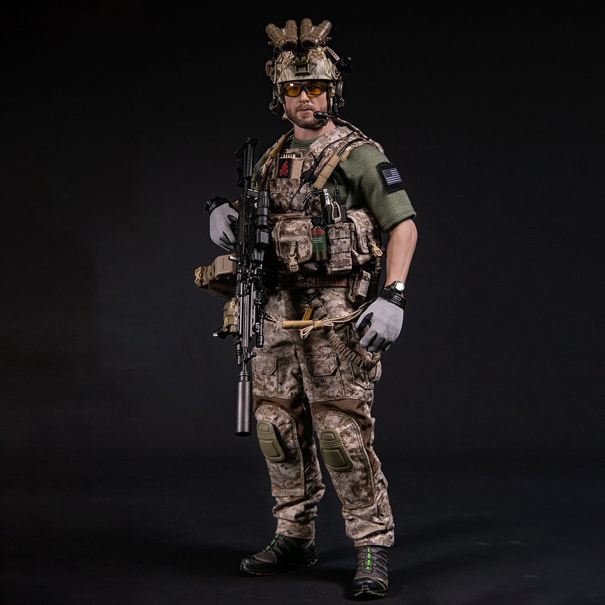 Figuras de acción del artillero DAMTOYS Operation Neptune Spear Geronimo MK46 MOD1
