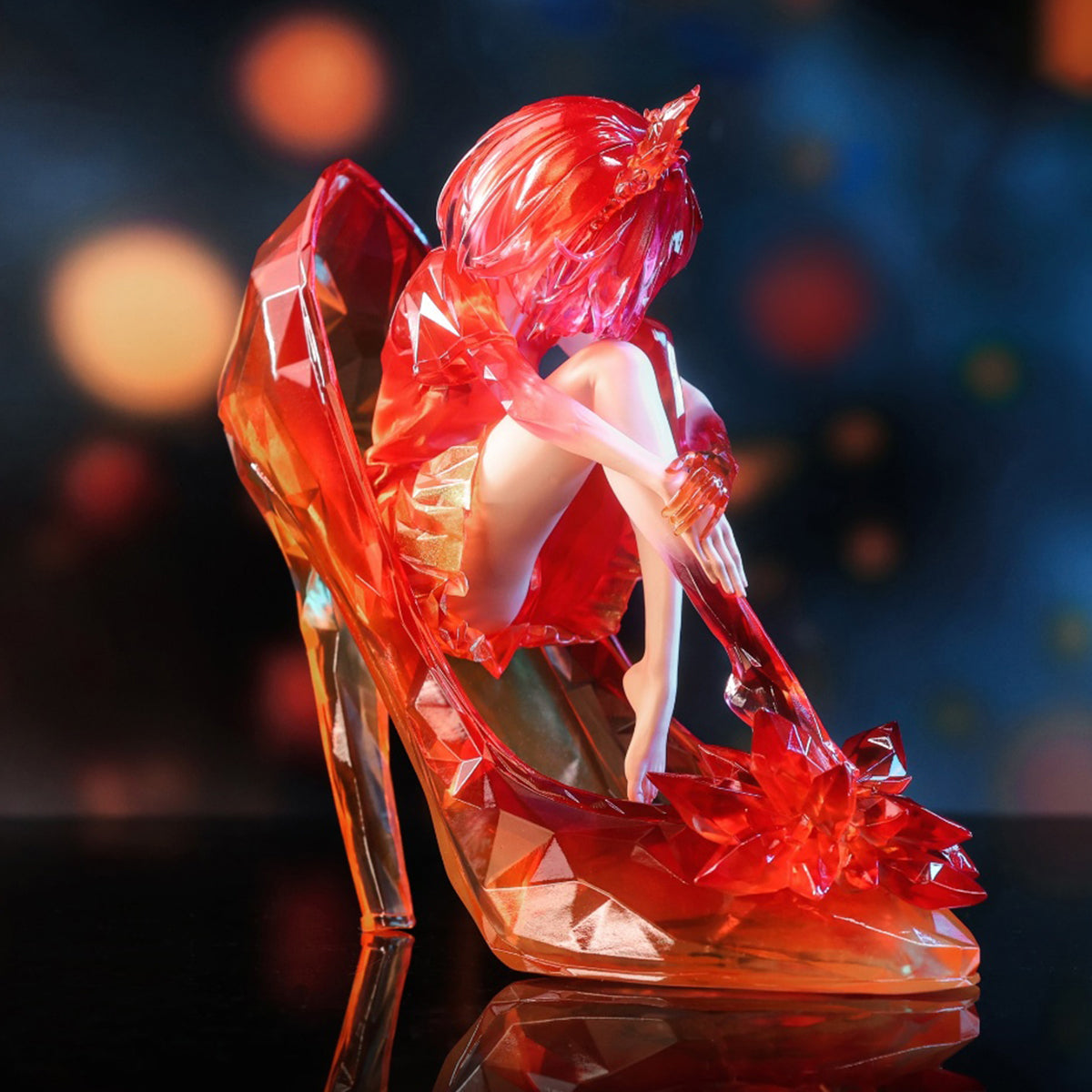 WeArtDoing Sleeping Beauty-Glass Slipper Fairies-Red Art Statue