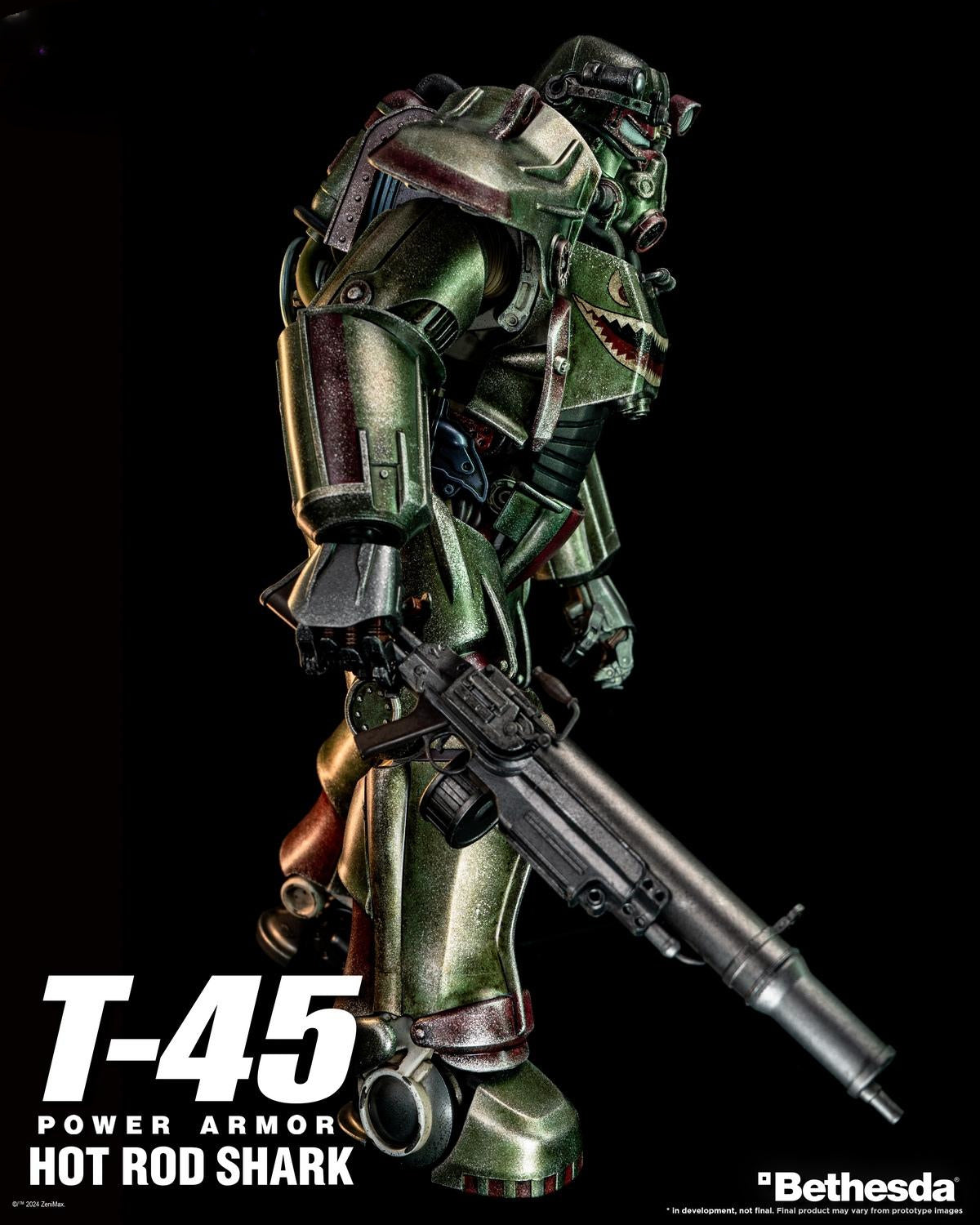 Figura de acción de servoarmadura de tiburón Threezero Fallout T-45 Hot Rod