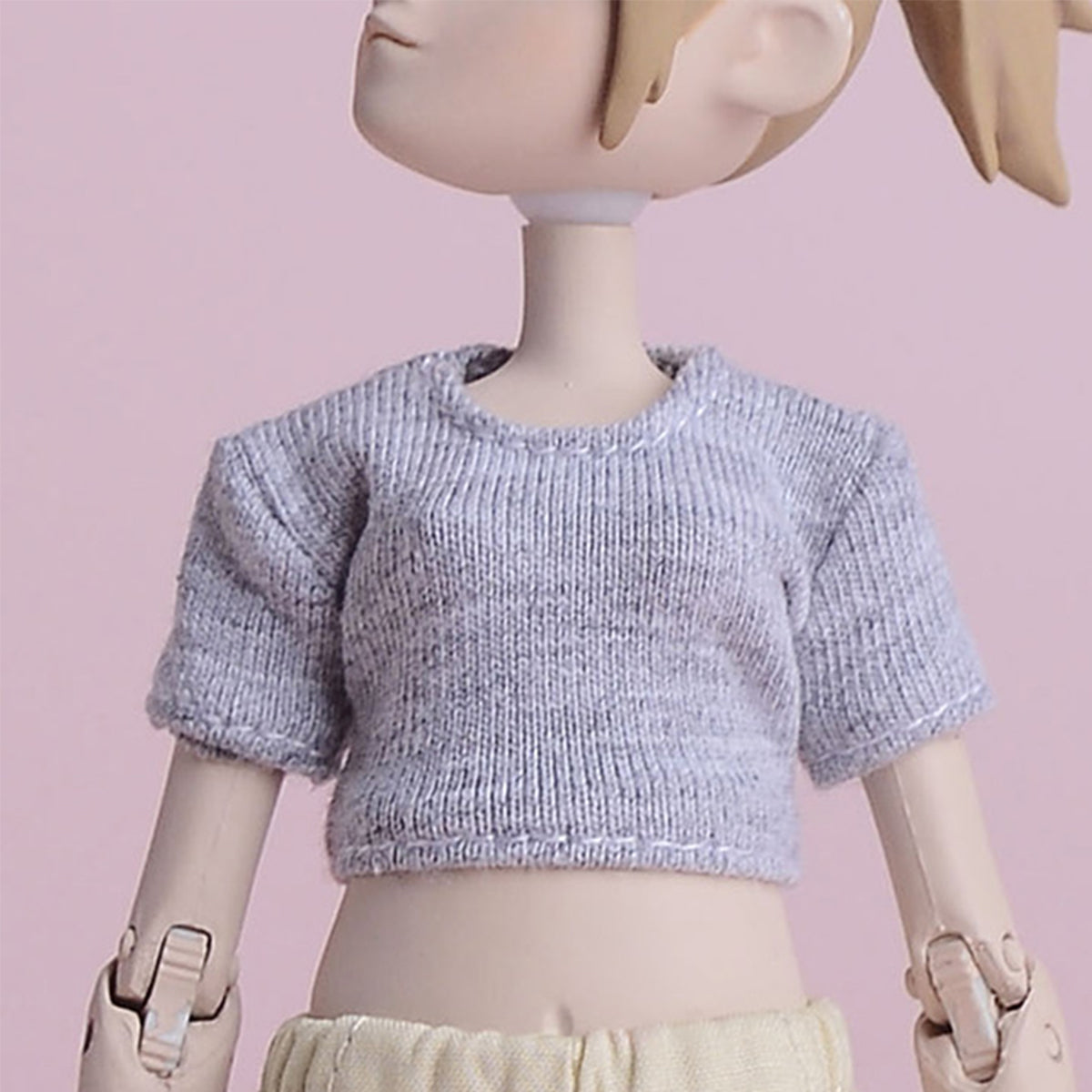 Ropa para muñecas ATStory: Top corto de manga corta Mecha Girl - Gris para figuras de acción