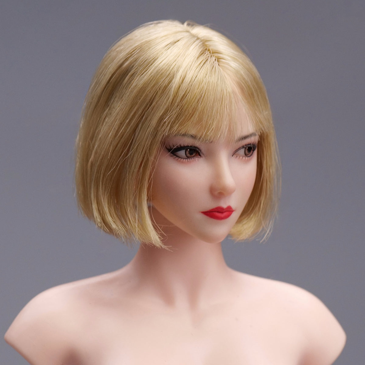 Figura de cabeza de YMTOYS a escala 1/6: Cabeza de mujer asiática - Koi joven, ojos móviles, miniatura de 30 cm