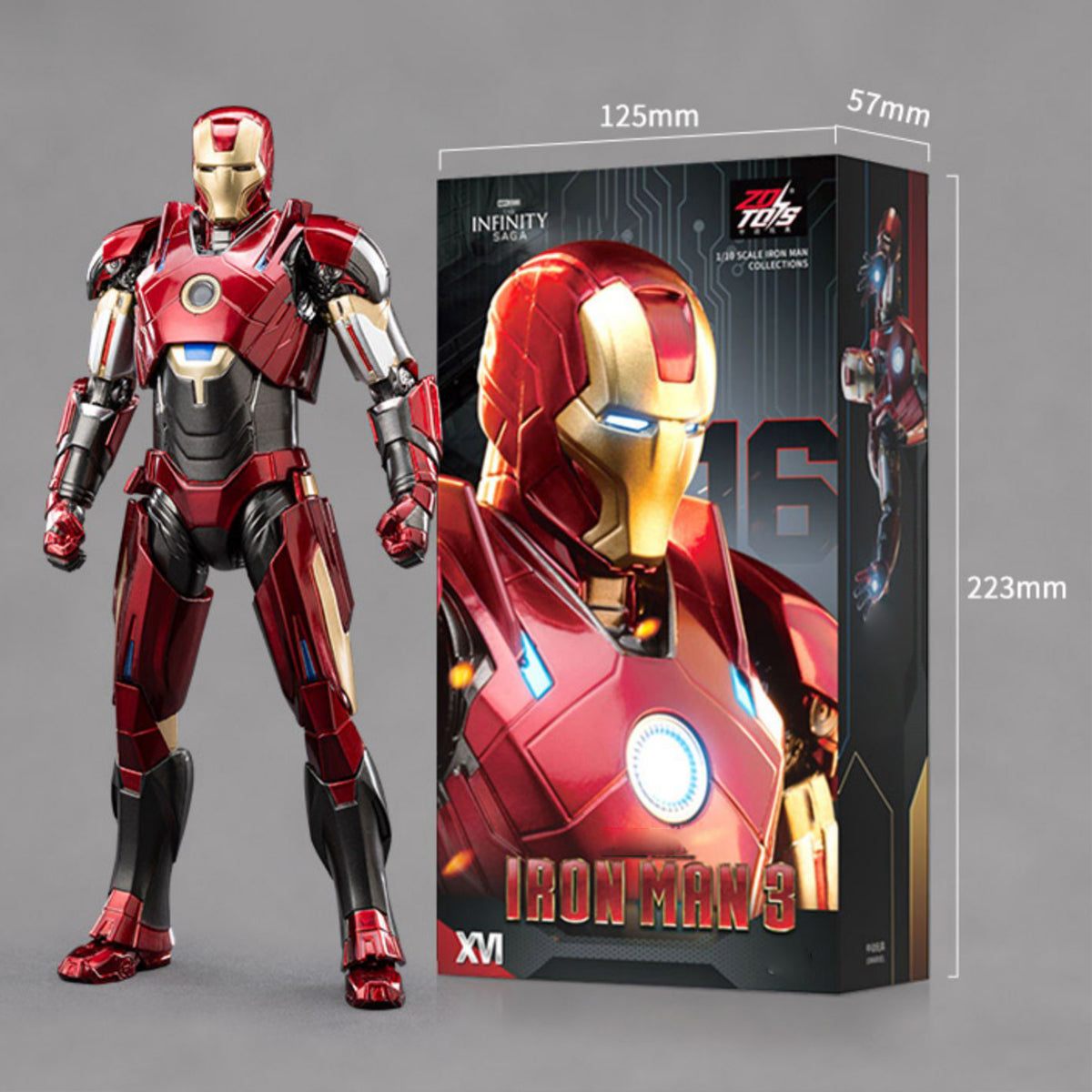ZD Toys Iron Man MK16 Non-Light-Up Edition 1906-16 1/10 Scale Action Figure