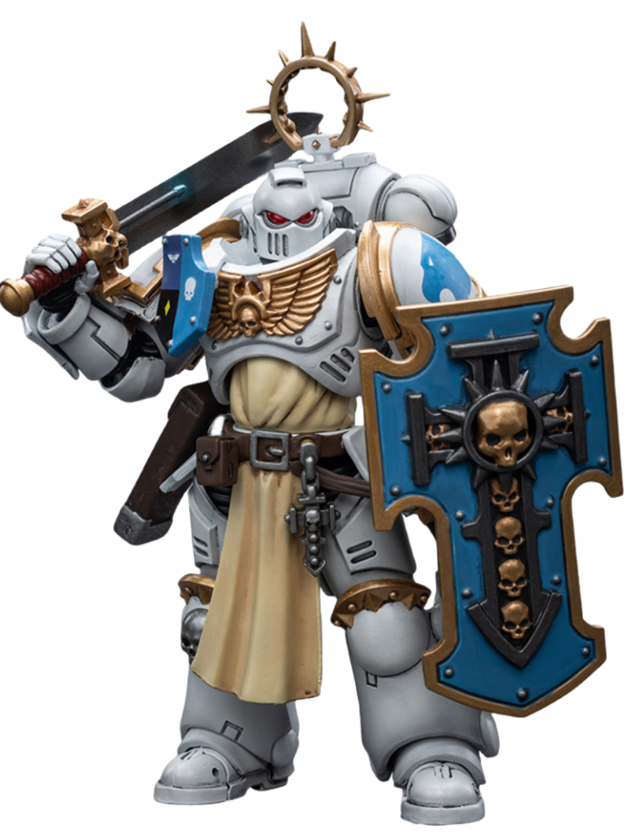 JoyToy Warhammer 40K Figurine à collectionner : Consuls Blancs Bladeguard Veteran Figurines d'action à l'échelle 1:18 JT7981