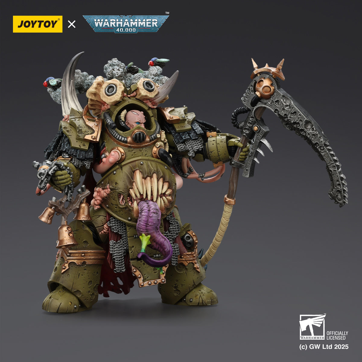 (Only Shipped to the US) JOYTOY Death Guard Deathshroud Terminator Champion with Manreaper and Plaguespurter Gauntlets JT02571 1/18 Scale Warhammer Action Figure