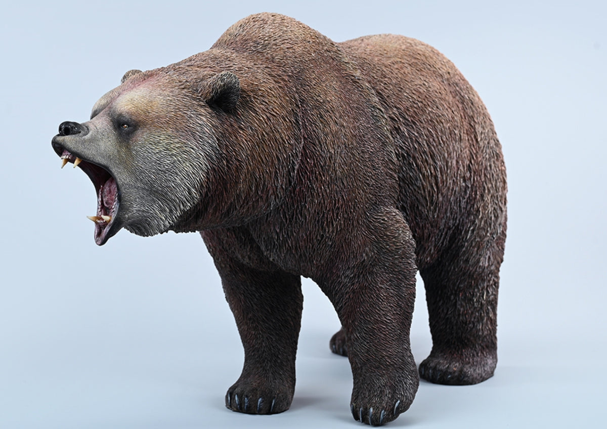 JXK Collectible Bear Figure: Brown Bear 2.0, Expertly Hand-Painted, Lifelike, Safe Resin Miniature Animal Figurine