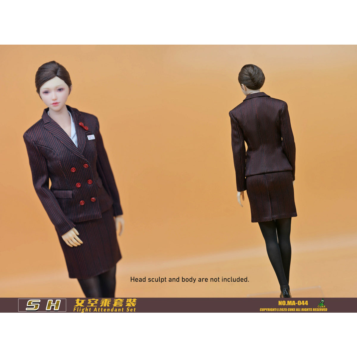 CUKE TOYS SH The Flight Attendant Set Doll Clothes Accessory Fit 1/6 Scale 12-inches Figure