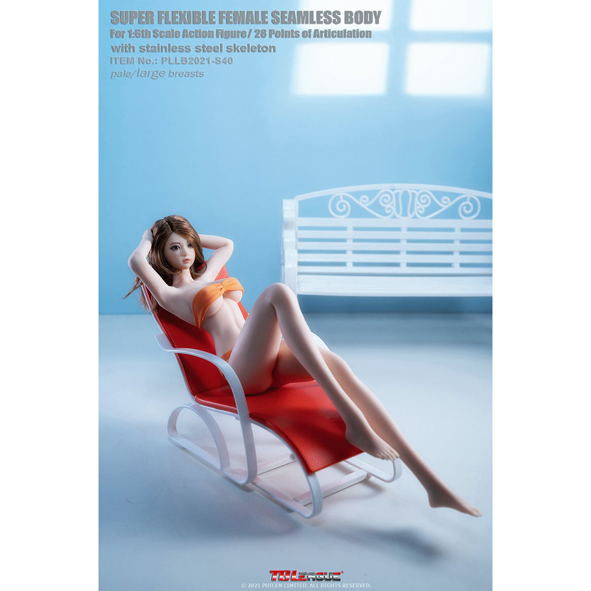 TBLeague Female Seamless Tall and Slender Type Large Bust Detachable Feet 1/6 Scale Action Figure Body