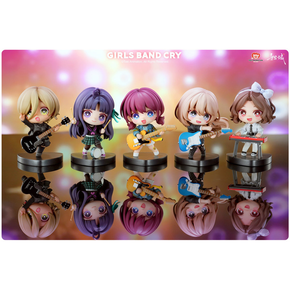 DAYU, Girls Band Cry: ISERI NINA/SUBARU AWA/KAWARAGI MOMOKA/EBIZUKA TOMO/RUPA, Q Version, Art Anime Chibi Figurine Statue