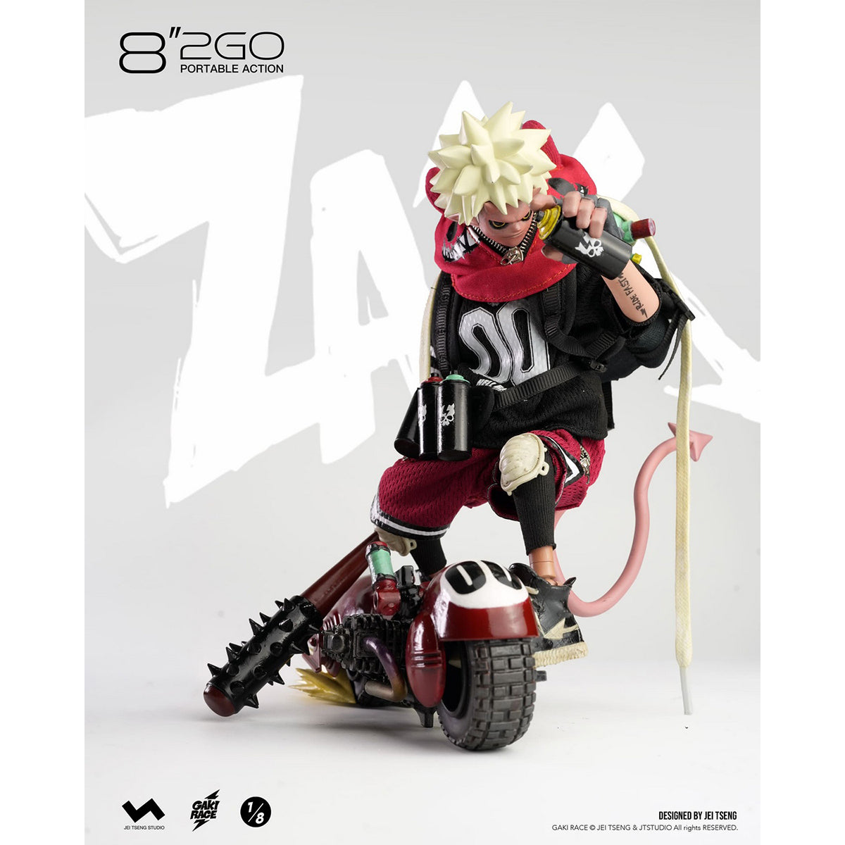 JTstudio 2GO GAKIRACE ZAIKI 8-inches Action Figure & Vehicle Model