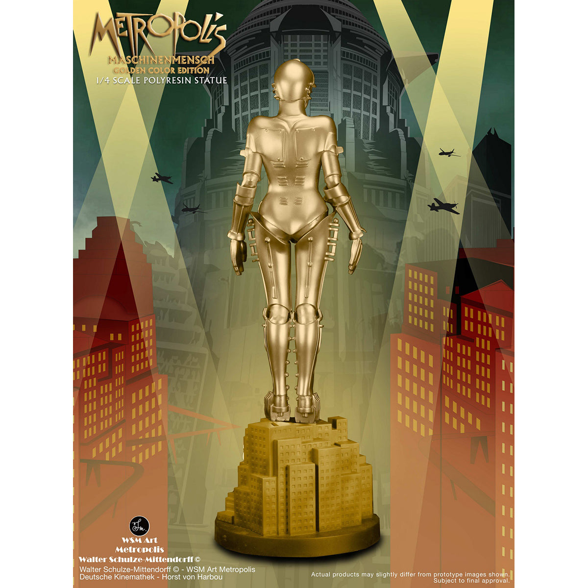 STAR ACE Toys Art Gallery Series Maschinenmensch Gold Color Statue