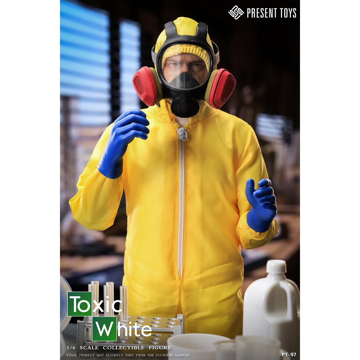 PRESENT TOYS, Pink Man/Toxic White/Scene Set, Action Figures