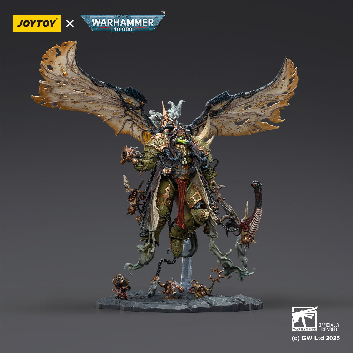 JOYTOY JT02564 Mortarion Daemon Primarch of Nurgle with Ancient weapons 'The Lantern' and 'Silence' 1/18 Scale Action Figure