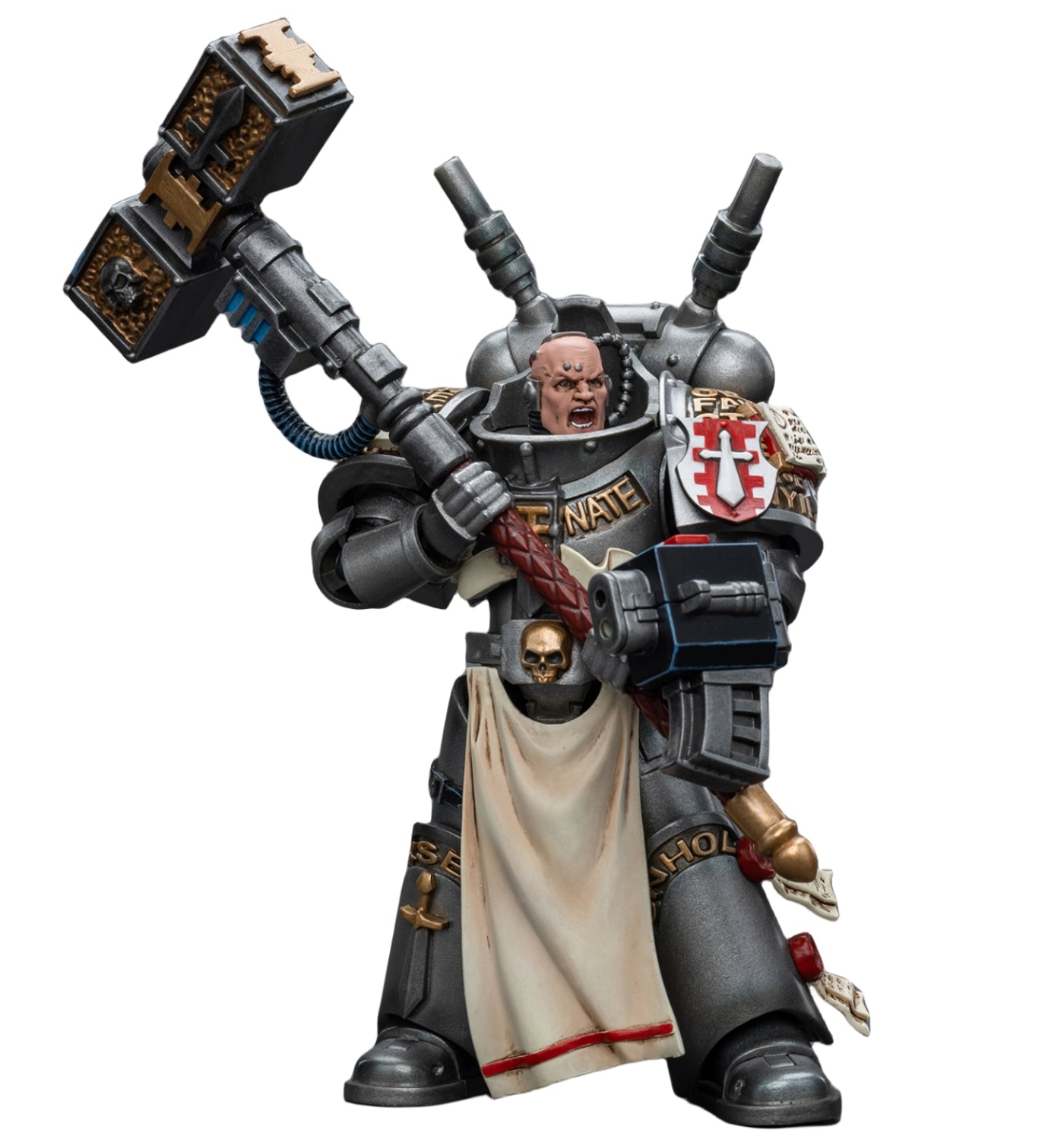 Figurine de collection JoyToy Warhammer 40K : Grey Knights Interceptor Squad Interceptor Justicar, figurine articulée à l'échelle 1:18, JT8964