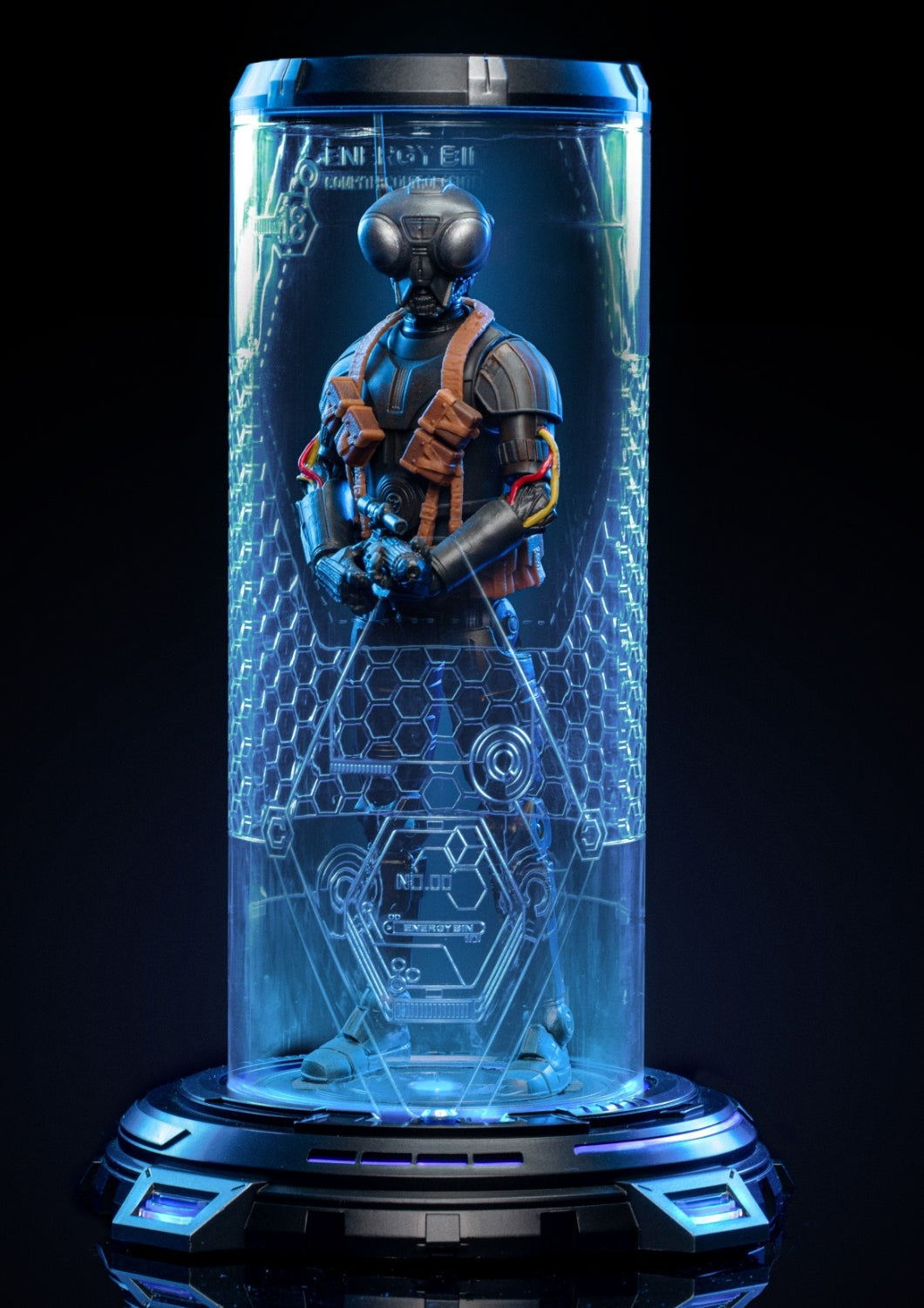 Accesorio para figura de acción 86TOYS a escala 1/12: Soporte luminoso para exhibición de figuras coleccionables en miniatura de 6 pulgadas, color negro, KH-02B