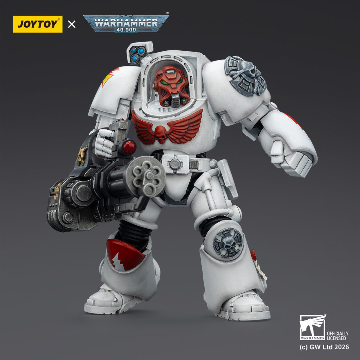 JOYTOY Warhammer 40,000 White Scars Terminator with Power Fist and Assault Cannon & with Power Fist and Storm Bolter & with Power Sword and Storm Bolter Action Figure