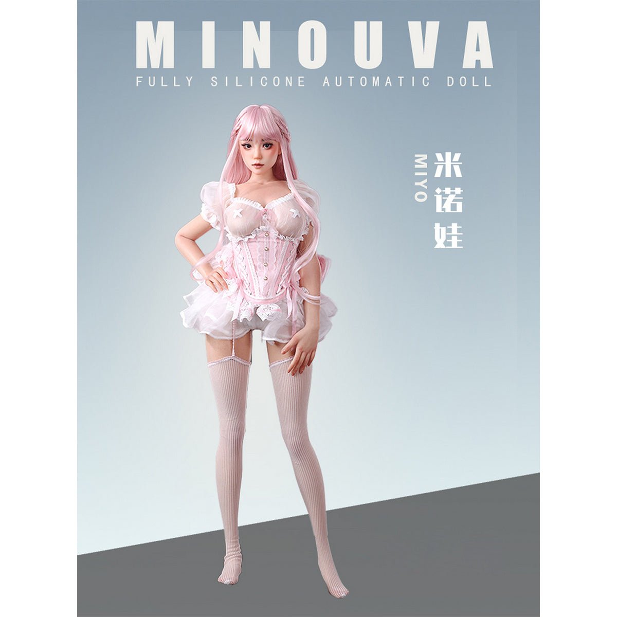 Minova, Miyo Main Doll + Official Outfit Set + Precision Finger Bones (movable fingers) + Hair Implant, 1/3 Scale Figure Full Set