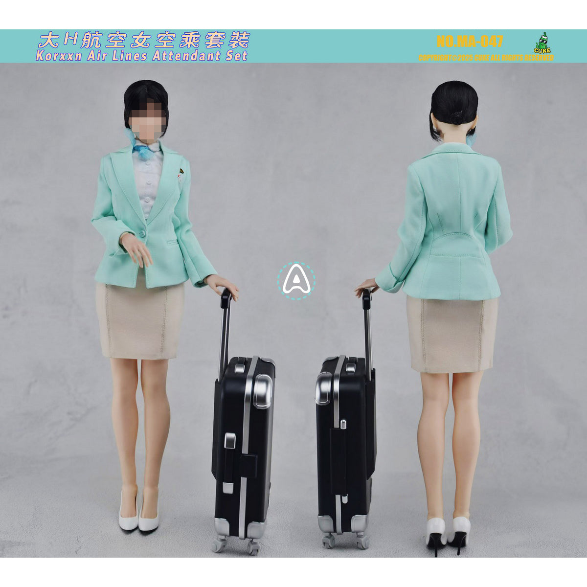 CUKE TOYS Big H Airline Female Flight Attendant Outfit Set MA-047 Doll Clothes Accessory Fit 1/6 Scale 12-inches Action Figure
