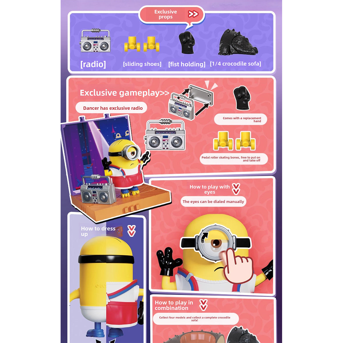 BLOKEES Series 2: Magic Version Minion Partner Phil DJ/Kevin Singer/Stuart Dancer/Carl Streamer Model Kit