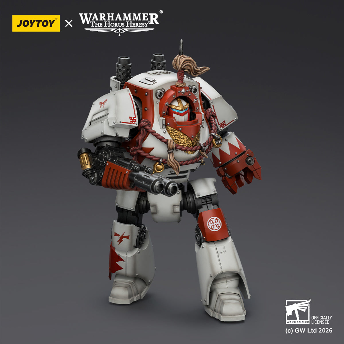 JOYTOY Warhammer 40,000 White Scars Contemptor Dreadnought & Hibou Khan Seeker of Atonement & Qin Xa - Master of the Keshig 1/18 Scale Action Figure