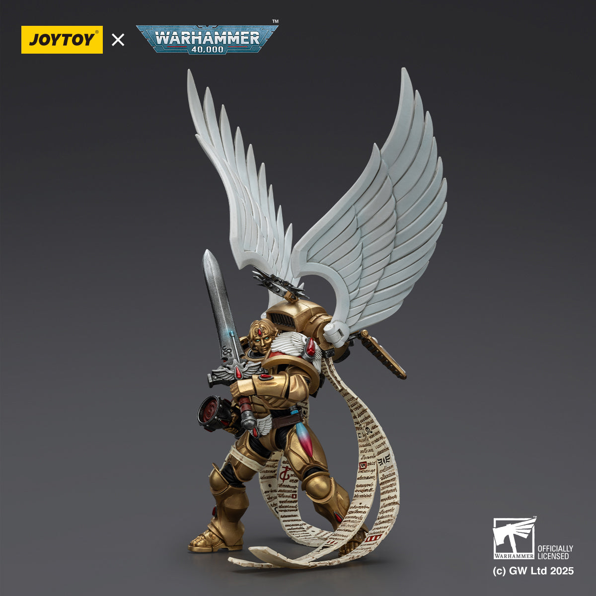 JOYTOY Dark Angels Deathwing Knight With Power Sword Storm & The Sanguinor with Encarmine Broadsword 1/18 Scale Action Figure