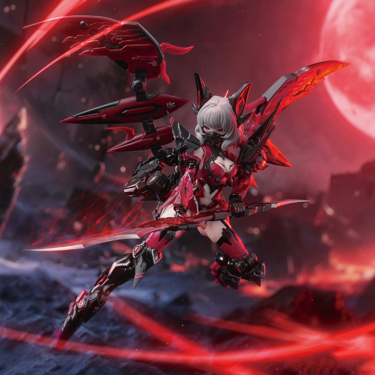 Kits de modelos de plástico E-Model: Camilla de la Noche Infinita (versión normal), Chica ATK, Mecha Musume, figuras de acción coleccionables estilo anime a escala 1:12