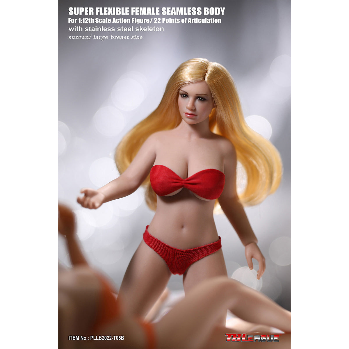 TBLeague, Seamless Steel Skeleton Female Buxom Large/Medium Bust Body Type with Head Sculpt, Action Figures Body