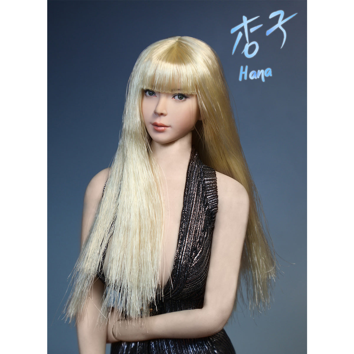 JKTOYS, Asian Beauty Hana with Movable Eyes Head Sculpture, Accessory for 12-inches Action Figurine