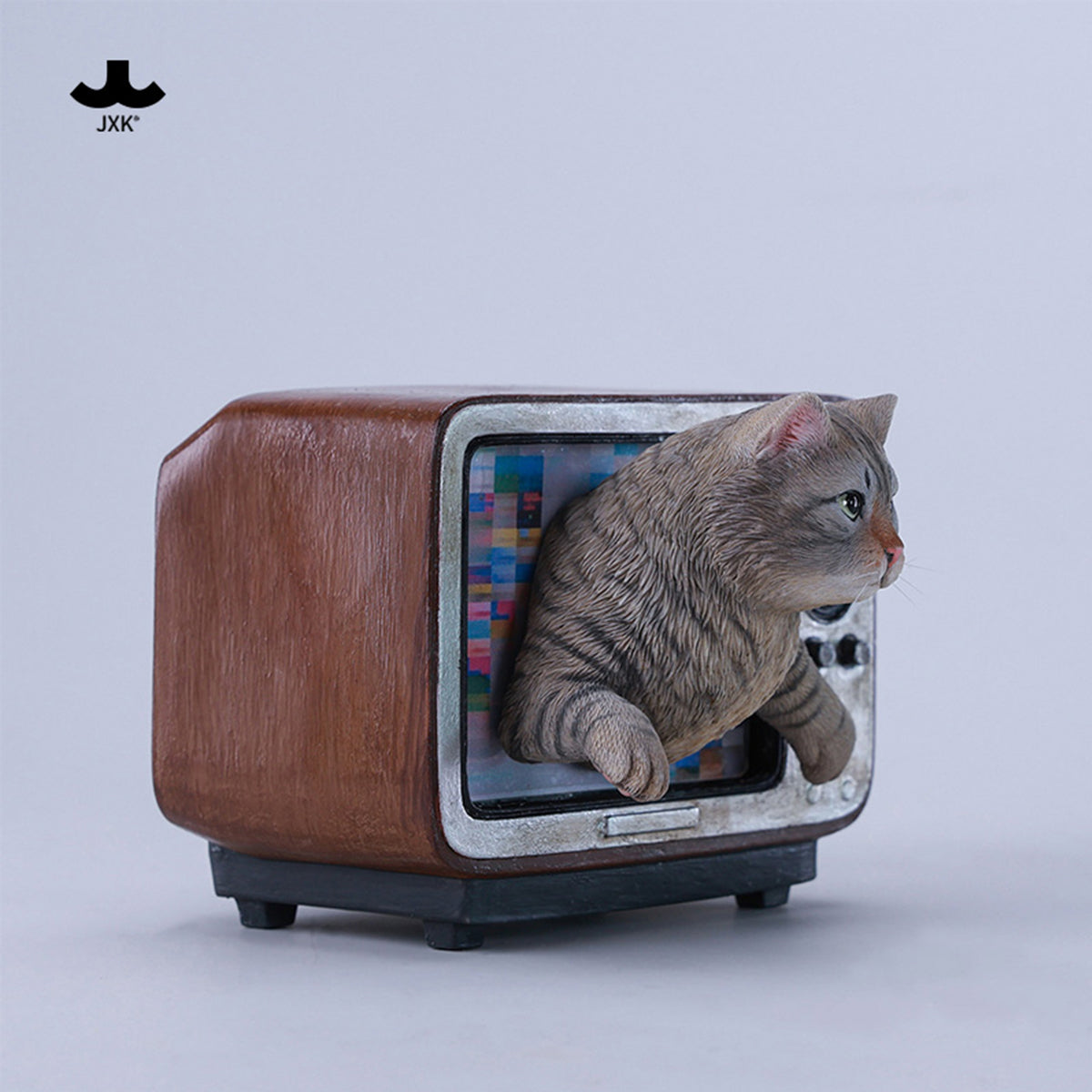 JXK Channel Cat Static Expertly Hand-Painted Lifelike Animal Figurine