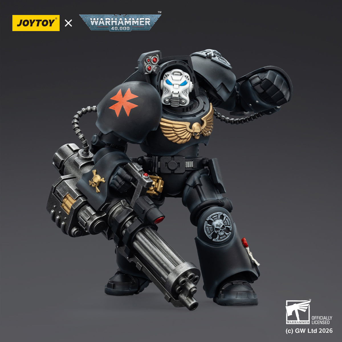 JOYTOY Warhammer 40,000 Black Templars Terminator with Power Fist and Assault Cannon & with Power Fist and Storm Bolter & with Power Sword and Storm Bolter Action Figure