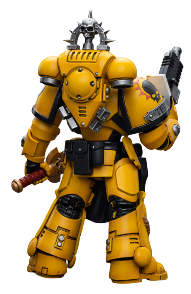 Figurine de collection JoyToy Warhammer 40K : Lieutenant Imperial Fists avec épée énergétique, échelle 1:18