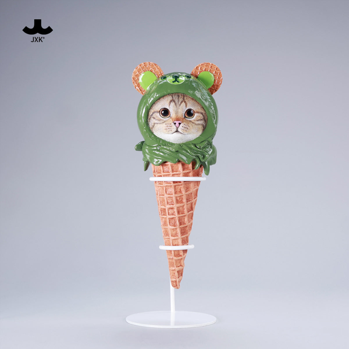 JXK Kitty Cone Cat Figurine 2.0 Static Expertly Hand-Painted Lifelike Animal Figurine