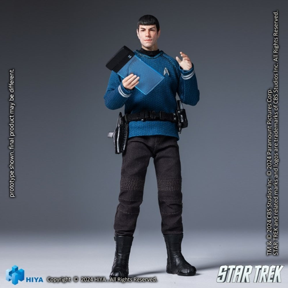 Coffret complet HIYA : Star Trek 2009, Spock, style science-fiction, figurine miniature à l'échelle 1:12