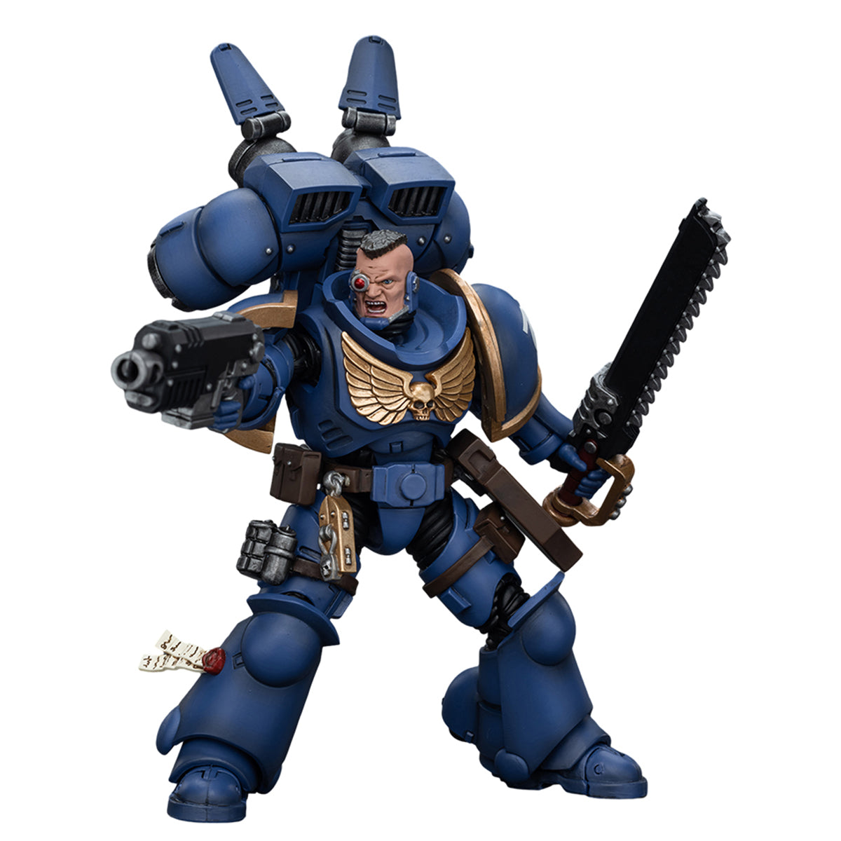 Figurine de collection JoyToy Warhammer 40K : Ultramarines Jump Pack Intercessors Intercessor 2, figurines articulées à l'échelle 1:18 JT4393
