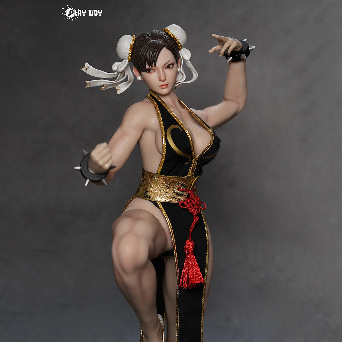 (Only Shipped to the US) PLAY TOY Collectible Figure Full Set: Fighting Goddess 2.0 - Black Outfit, Seamless Design, moveable eyeball 1:6 Scale Miniature Action Figurine P023A