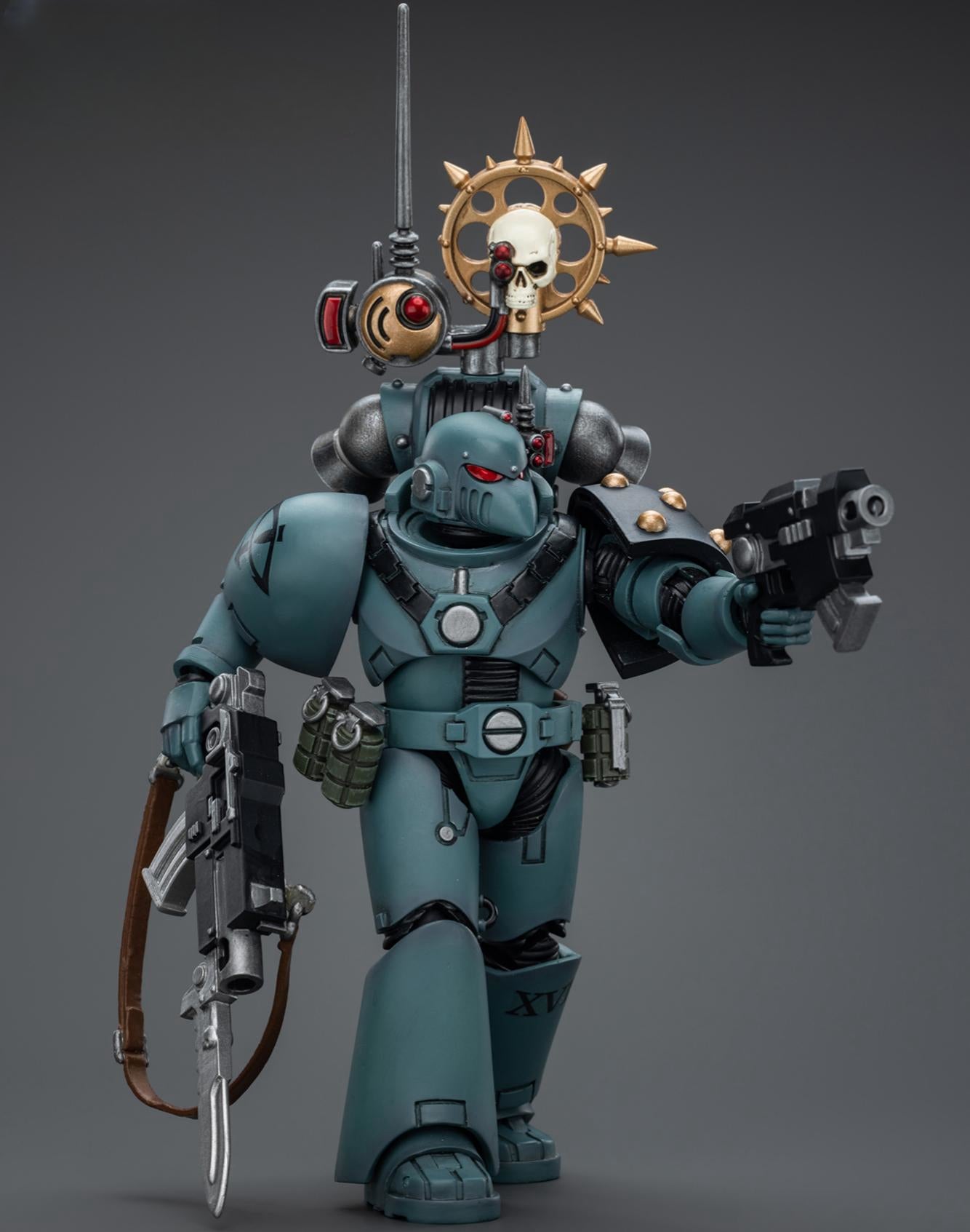 Figurine de collection JoyToy Warhammer The Horus Heresy : Sons of Horus MKVI Tactical Squad Legionary avec Nuncio Vox, figurines articulées à l'échelle 1:18 JT9473