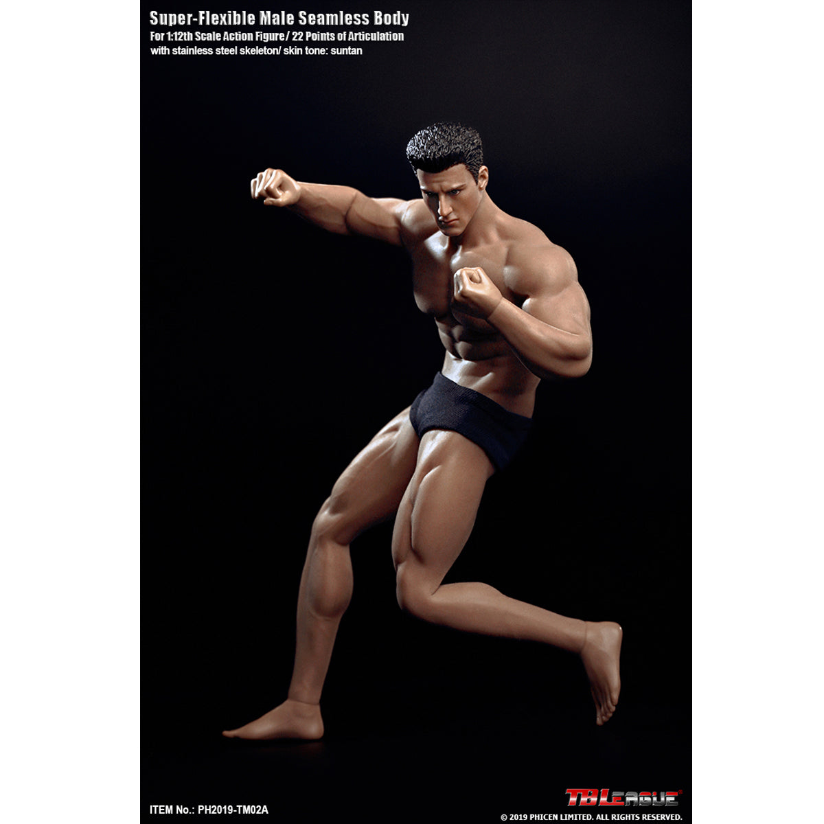 TBLeague, Seamless Muscular Male Body Suntan-Skin with Head Sculpt, Action Figures Body