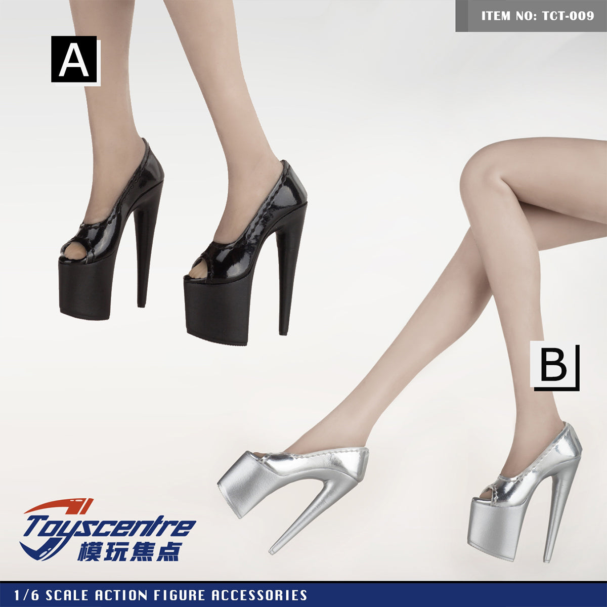 Toyscentre, Female High Heels Shoes, Doll Accessory for 12-inches Action Figurine