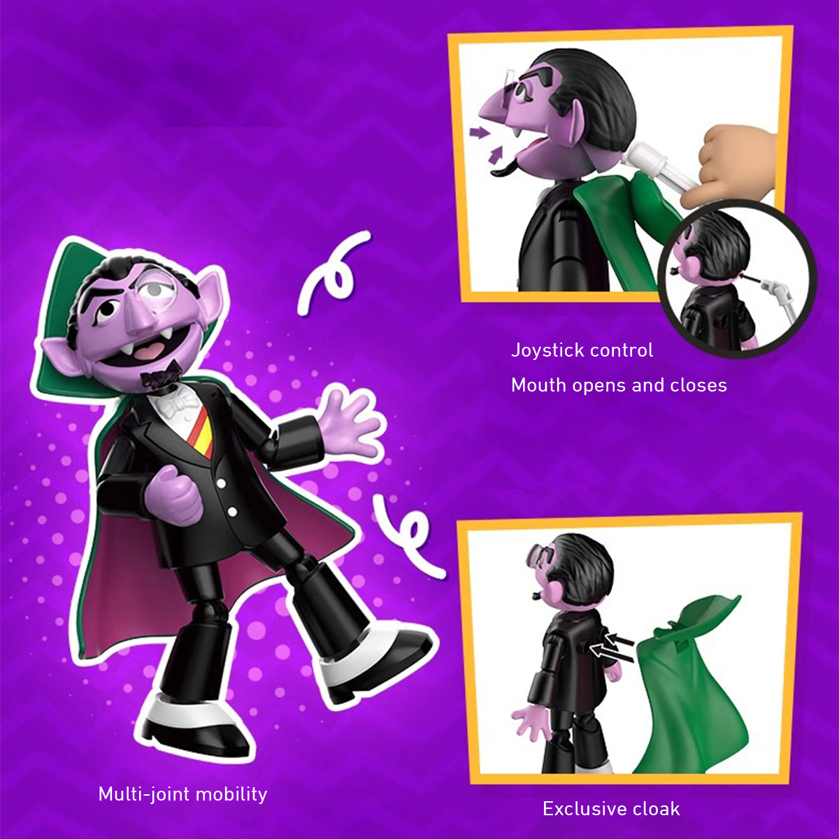 BLOKEES Sesame Street PreCOOL Series 2 Friends Magic Edition Count von Count Action Figure