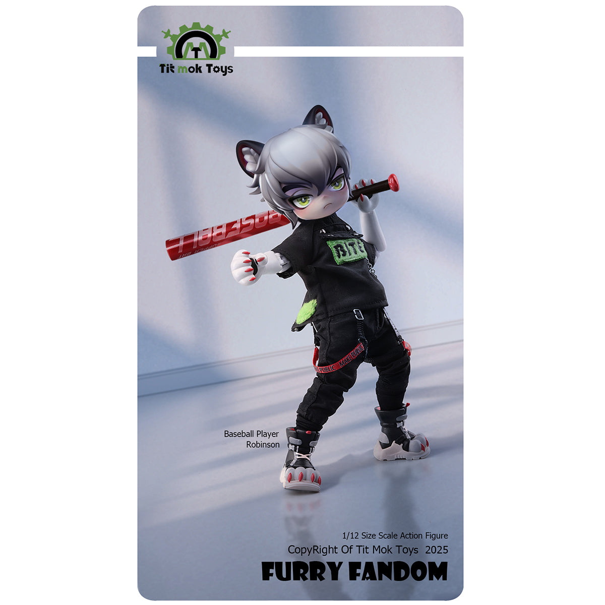 Tit Mok Toys Poseable Beastman Baseball Prodigy Robinson 1/12 Scale Furry Series Action Figure