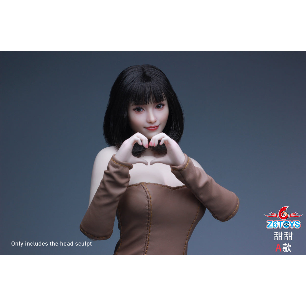 Z6TOYS Asian Movable-Eye Smiling Female Tiantian ZC021 Head Sculpt Accessory 1/6 Scale Fit Action Figure