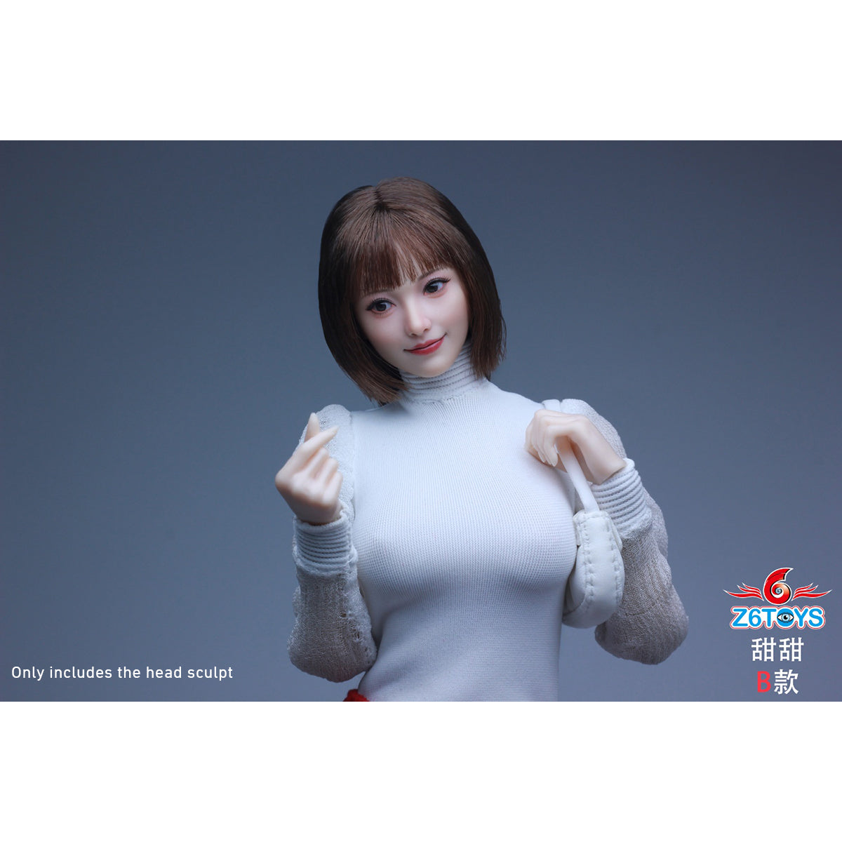 Z6TOYS Asian Movable-Eye Smiling Female Tiantian ZC021 Head Sculpt Accessory 1/6 Scale Fit Action Figure